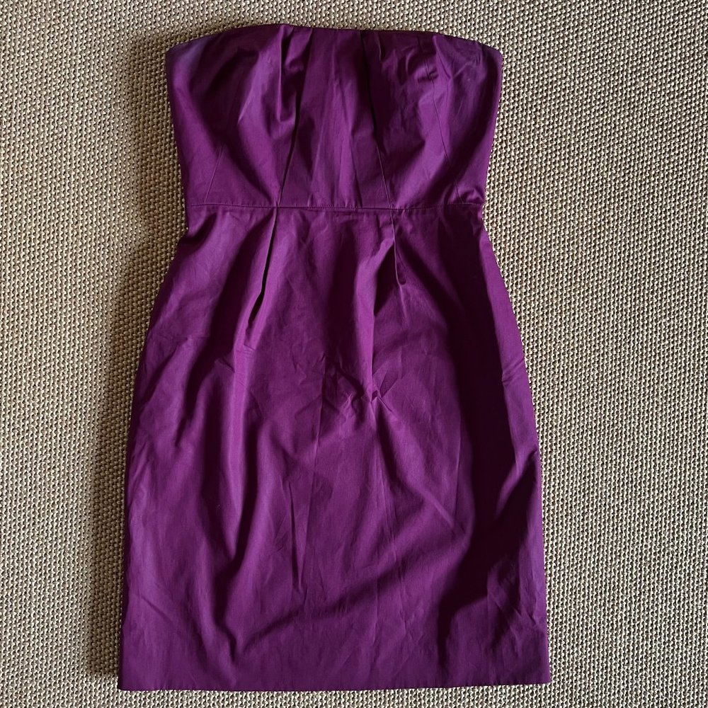 J. Crew "Alexia" Strapless Mini-Dress in Plum | Size 0